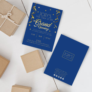Golden Grand Opening Business RSVP Invitation Card