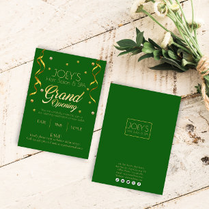 Golden Grand Opening Business RSVP Invitation Card