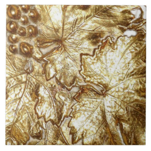 GOLDEN GRAPE LEAVES TILE