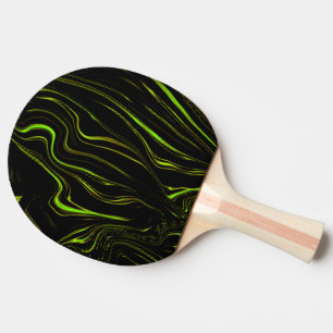Golden grass, wavy green long traces on black fund ping pong paddle