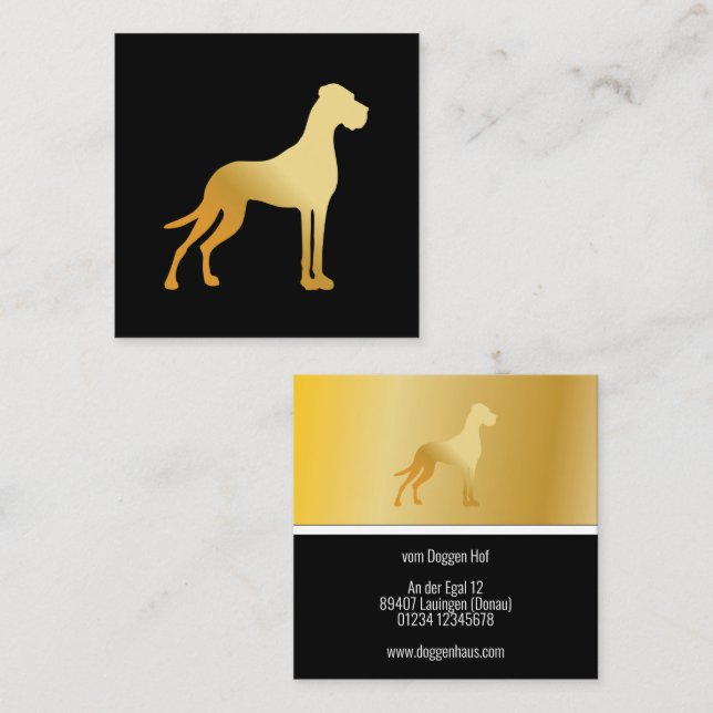 Golden Great Dane Fancy Business Cards (Front/Back)