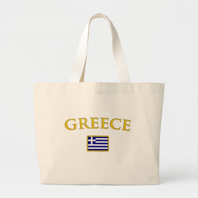 Golden Greece Large Tote Bag (Front)