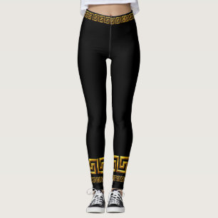 Golden Greek Key  Athletic Leggings