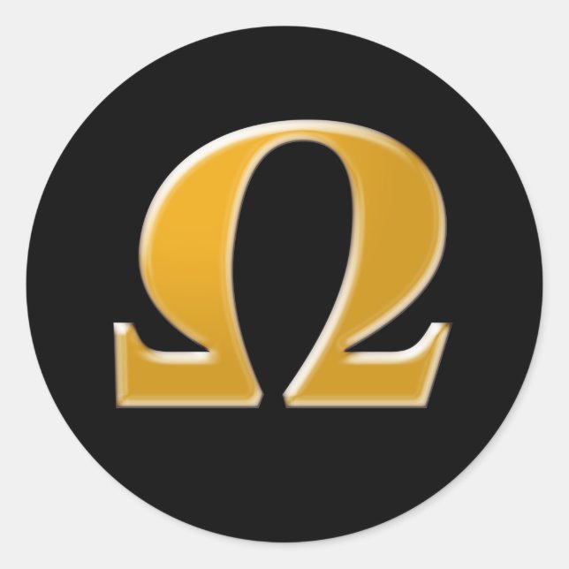 Golden Greek Omega - Symbol of Resistance Classic Round Sticker (Front)