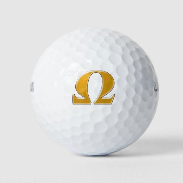 Golden Greek Omega - Symbol of Resistance Golf Balls (Front)
