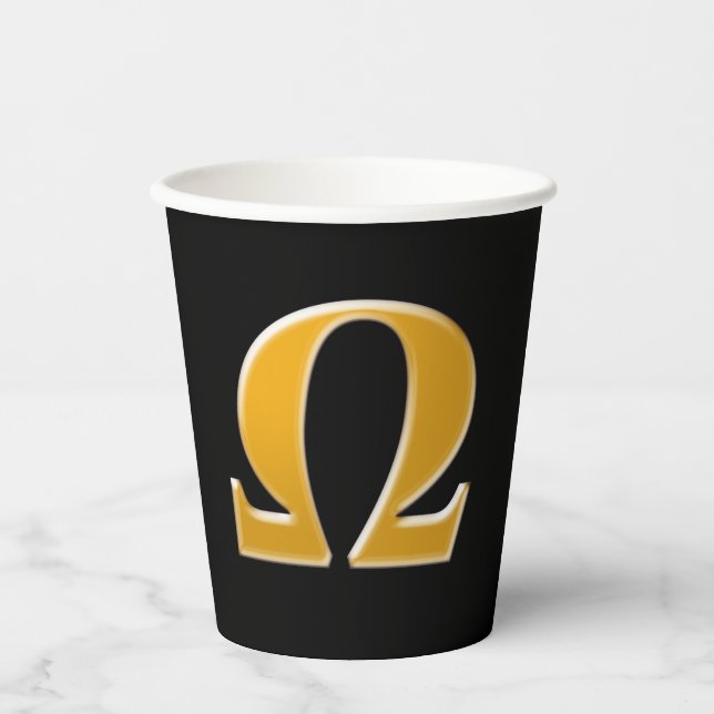 Golden Greek Omega - Symbol of Resistance Paper Cups (Front)