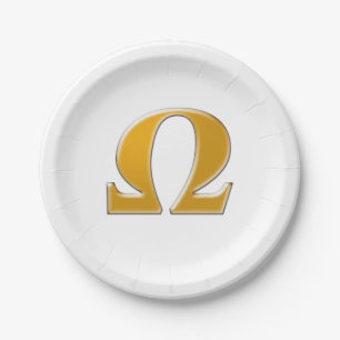 Golden Greek Omega - Symbol of Resistance Paper Plate