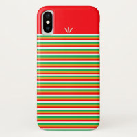 Golden Green Red White Striped