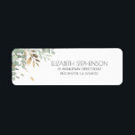 Golden Greenery Elegant<br><div class="desc">Greenery and eucalyptus gold foliage wedding address labels</div>