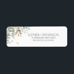 Golden Greenery Elegant<br><div class="desc">Greenery and eucalyptus gold foliage wedding address labels</div>