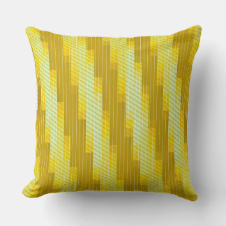 Golden Grid Abstract  Cushion