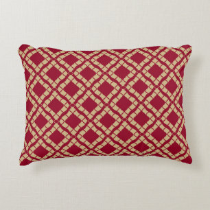 Golden grid geometric seamless pattern in oriental decorative cushion