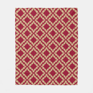Golden grid geometric seamless pattern in oriental fleece blanket