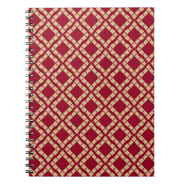 Golden grid geometric seamless pattern in oriental notebook (Front)