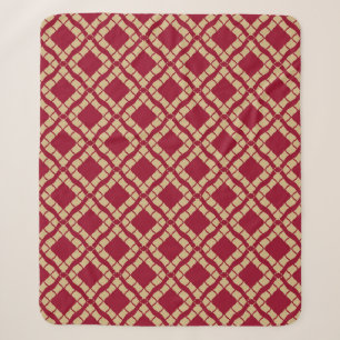 Golden grid geometric seamless pattern in oriental sherpa blanket