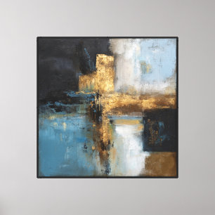 Golden Gridscape – Abstract Wall Art
