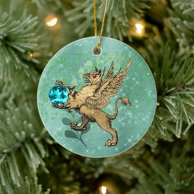 Golden Griffin Ceramic Tree Decoration (Creator Uploaded)