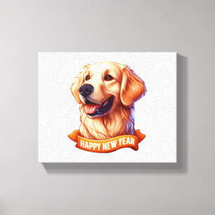 Golden Grin Tongue Out for a Happy New Year! Class Canvas Print