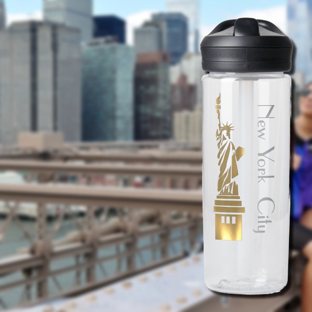 Golden Grunge Statue of  Liberty Water Bottle (Creator Uploaded)