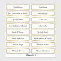 Golden Guest Names Wedding Place Card