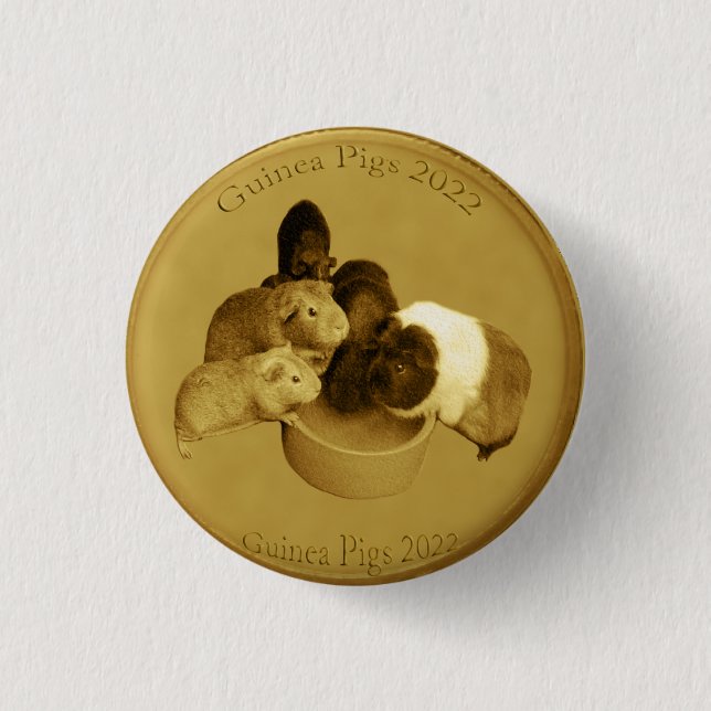Golden Guinea Pig 2022 Coin, Hat Badge (Front)