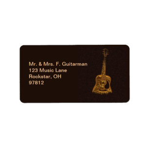 Golden Guitar Music Lover's Address Labels