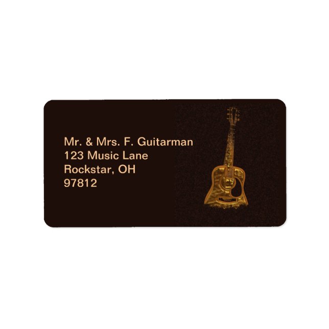 Golden Guitar Music Lover's Address Labels (Front)
