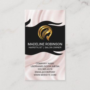 Golden Hair Logo   Silk Drapery Business Card