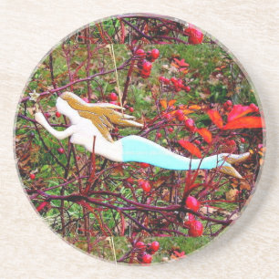 golden hair mermaid coaster