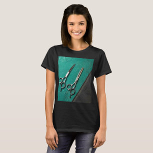 Golden Hair Stylist Scissors Beauty Salon Hairdres T-Shirt
