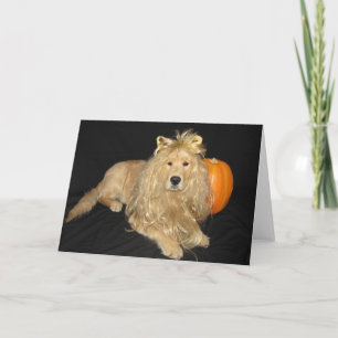 Golden Halloween Lion Blank Card