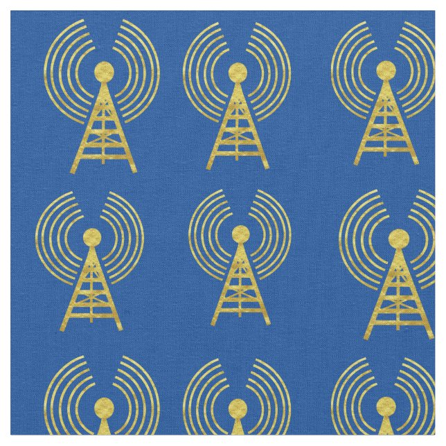 Golden Ham Radio Transmitters Fabric (Close Up)
