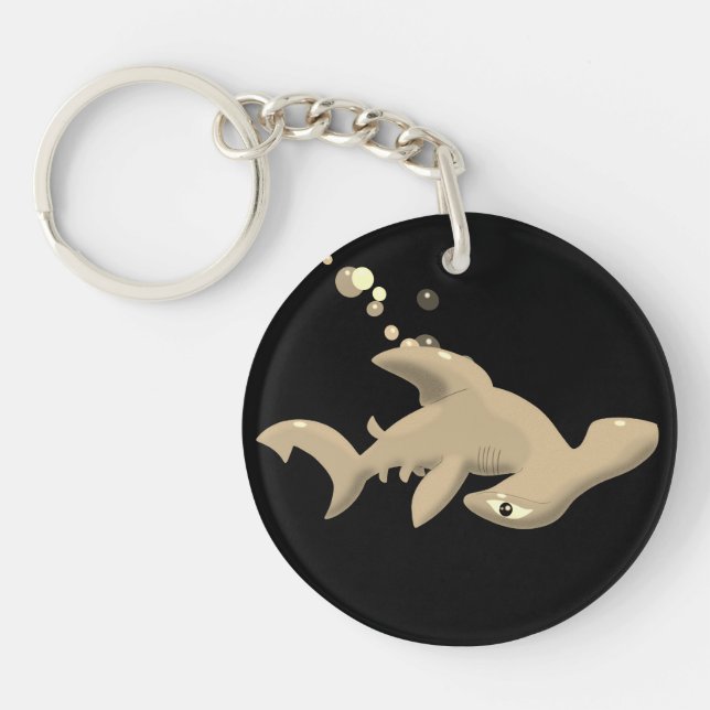 Golden Hammerhead Shark Key Ring (Front)