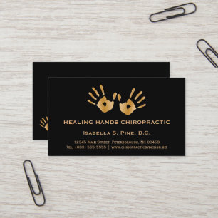 Golden Hand Prints Office Hours Chiropractor Business Card