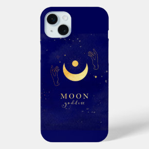 Golden hands with moon goddess iPhone 15 mini case