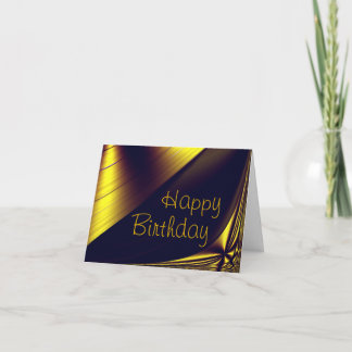 Golden Happy Birthday Card