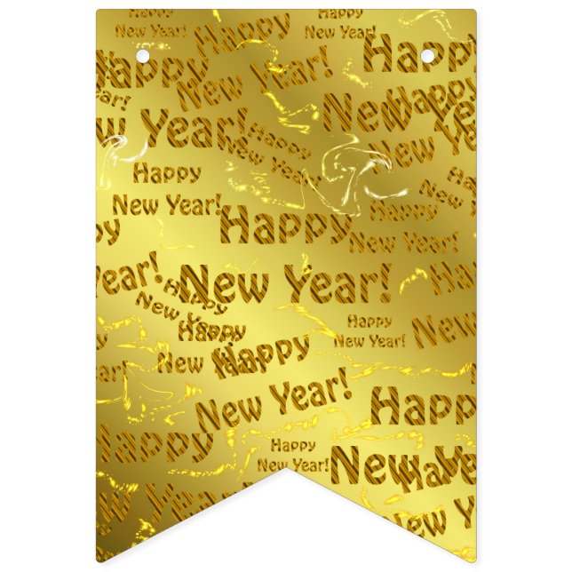 golden happy new years text bunting  (Sixteenth Flag)