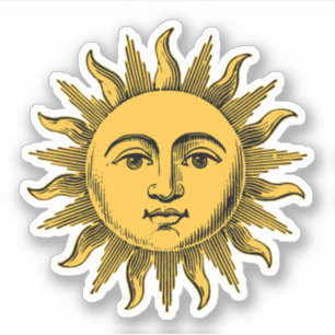 Golden Happy Sun Face