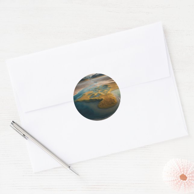 Golden Harmony Classic Round Sticker (Envelope)