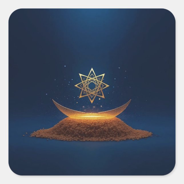 Golden Harmony – Shree Yantra’s Divine Resonance Square Sticker (Front)