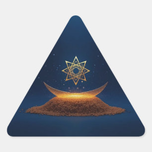 Golden Harmony – Shree Yantra’s Divine Resonance Triangle Sticker