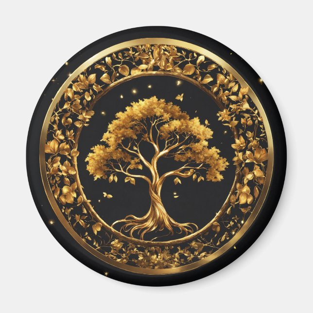 "Golden Harmony: Tree of Dreams Magnet" Magnet (Front)