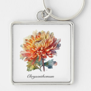 Golden Harvest Chrysanthemum, custom Key Ring