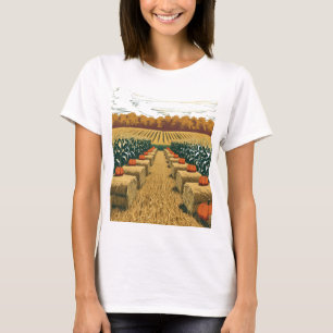 Golden Harvest 🌾🎑 Cornfields & hay bales T-Shirt