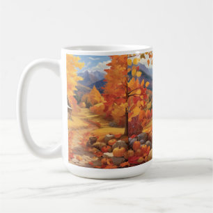 Golden Harvest  Embrace Autumn's Warmth Leaves Coffee Mug