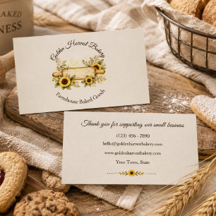 Golden Harvest Farmhouse Baked Goods Business Card