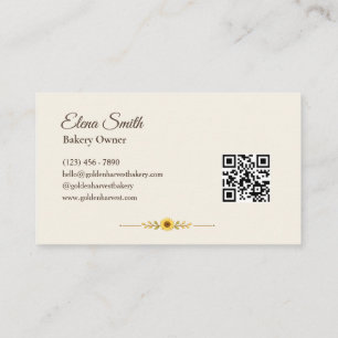 Golden Harvest Farmhouse Baked Goods QR Code Business Card