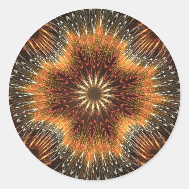 Golden Harvest Fractal ID719 Classic Round Sticker (Front)