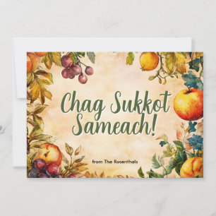 Golden Harvest Sukkot Greeting card