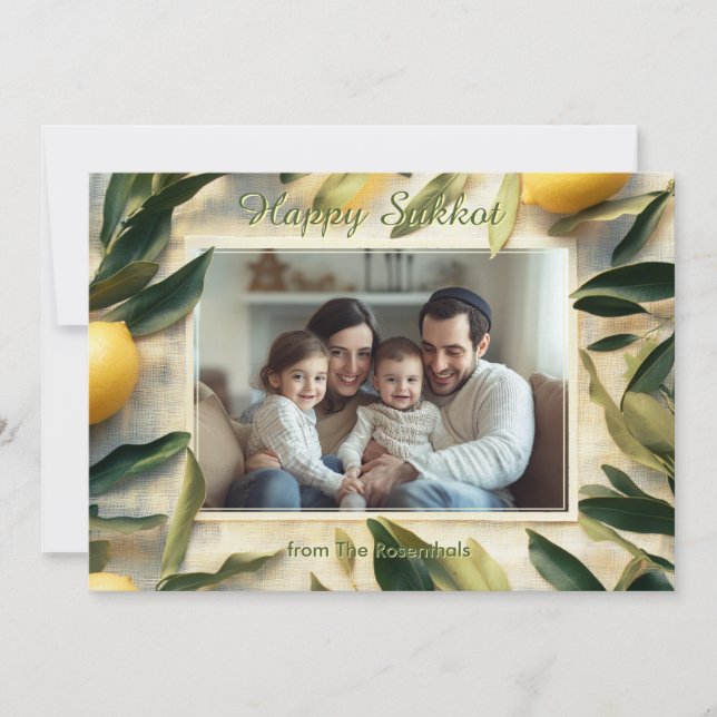 Golden Harvest Sukkot Greeting Card (Front)